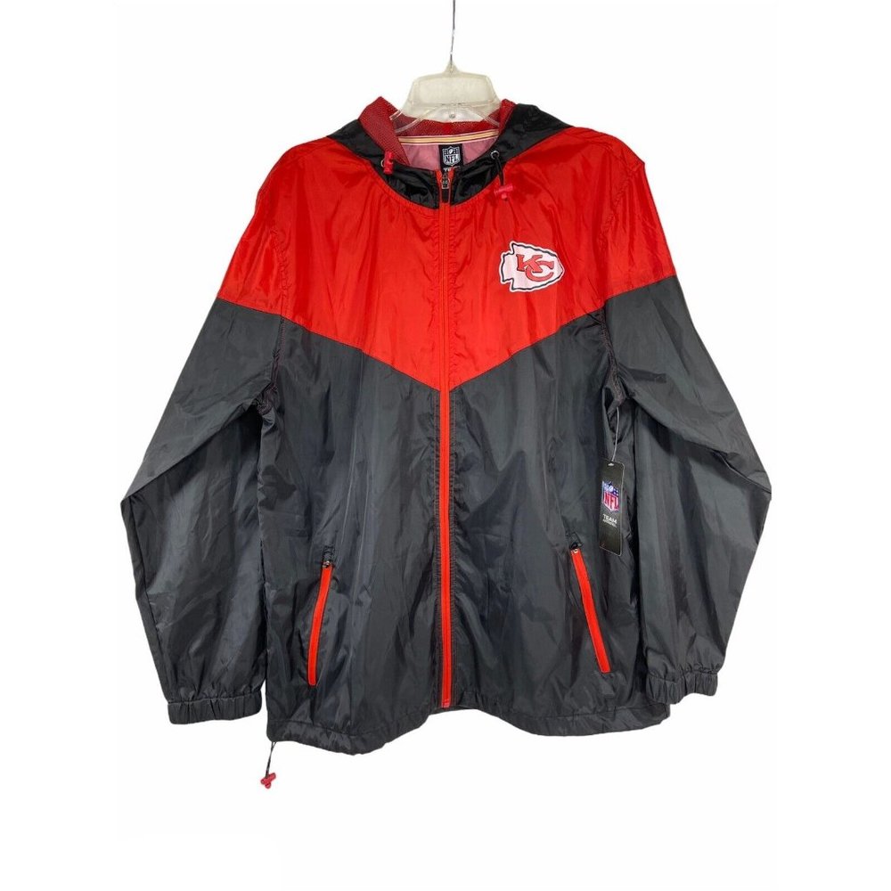 NFL Team Apparel Kansas City Chiefs Full Zip Jacket Men’s L Red Black MSRP $105